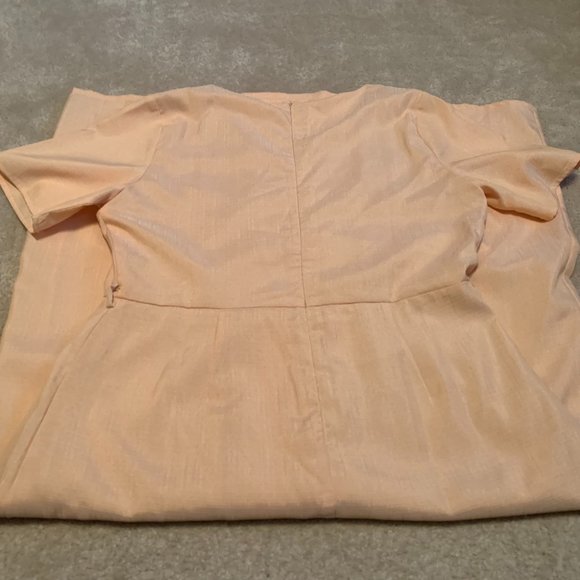 Love Sadie Pale Peach Short Sleeve Wrap Bottom Look Dress Size XL - Picture 3 of 13